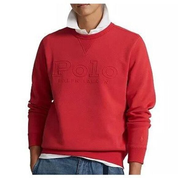 Polo Ralph Lauren Men's Logo Double Knit Sweatshirt size S Red - Picture 1 of 10